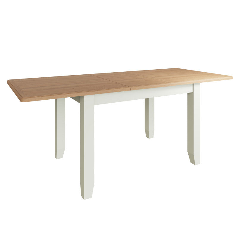 EMMETT (GA-16BET-W) BUTTERFLY EXTENDING TABLE - 780(H) x 1600/2000(W) x 850(D) - IVORY WHITE / LIGHT OAK (2 TONE)