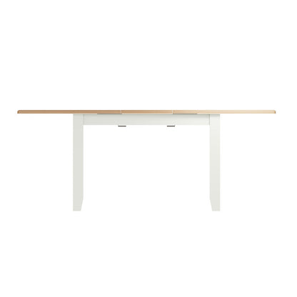 EMMETT (GA-16BET-W) BUTTERFLY EXTENDING TABLE - 780(H) x 1600/2000(W) x 850(D) - IVORY WHITE / LIGHT OAK (2 TONE)