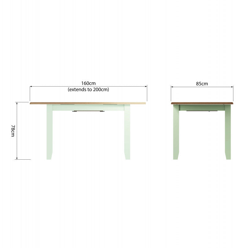 EMMETT (GA-16BET-W) BUTTERFLY EXTENDING TABLE - 780(H) x 1600/2000(W) x 850(D) - IVORY WHITE / LIGHT OAK (2 TONE)
