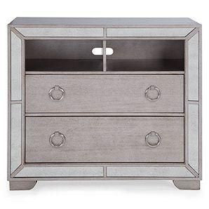 Adams Two Drawer Mirrored Bedside - 550(H) X 550(W) - (MODEL:181013) -