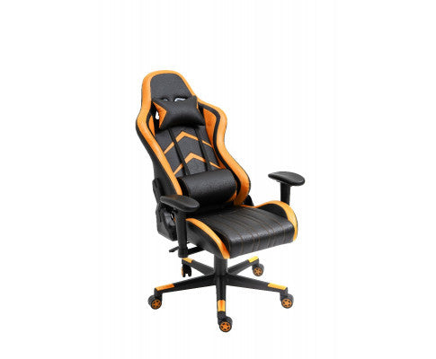 JEMAINE PU LEATHER OFFICE COMPUTER GAMING CHAIR - BLACK & ORANGE