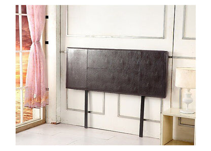 DOUBLE ALGORAB LEATHER HEADBOARD BEDHEAD - BROWN