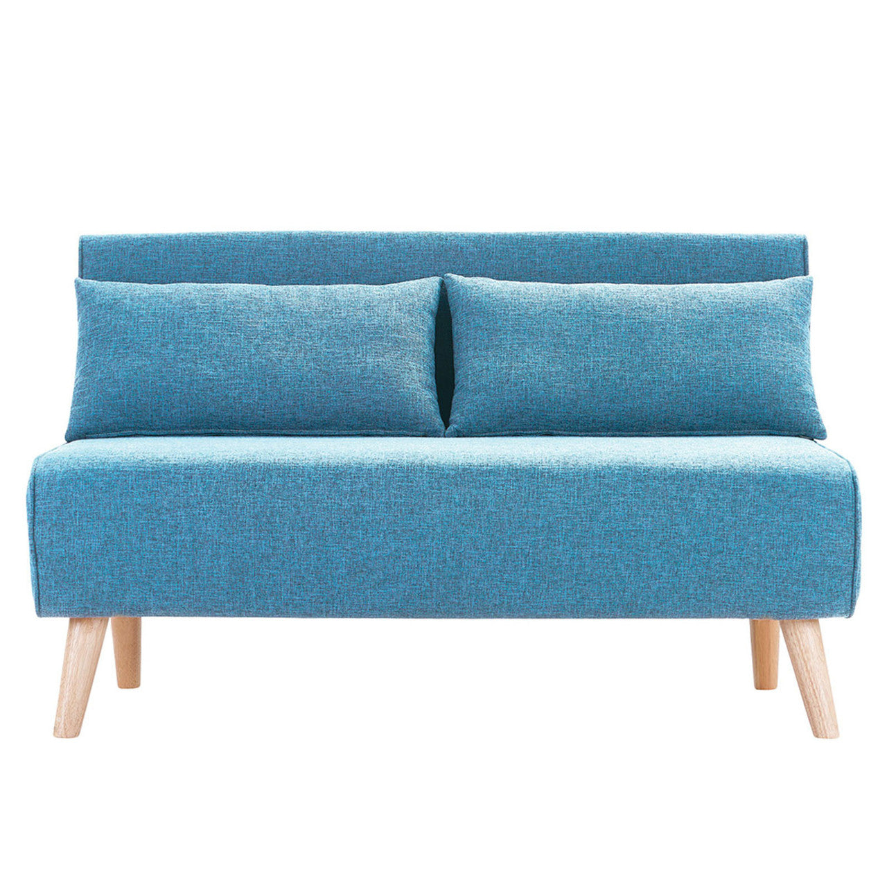 Bront 3 Seater Faux Velvet Sofa Bed Couch - Blue