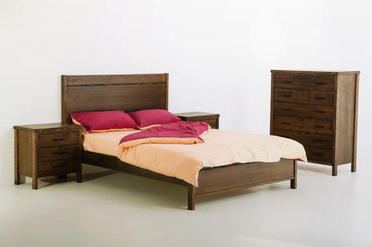 New York (289) Queen 3 Piece Bedside Bedroom Suite - Rustic Ash