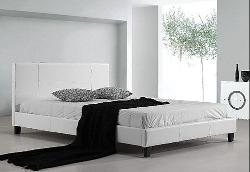 DOUBLE (ING-DBFB-WHITE) LEATHERETTE  BED FRAME  - WHITE