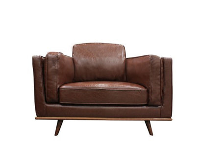 YORK  SINGLE   SEATER LEATHERETTE CHAIR - BROWN