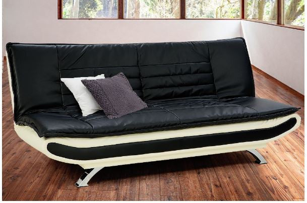Carolina 3 Seater Leatherette Sofa Bed - 2 Tone