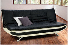 CAROLINA 3 SEATER LEATHERETTE SOFA BED - 2 TONE