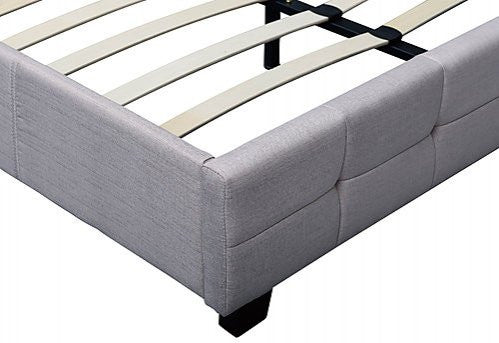 QUEEN  DELUXE FABRIC LINEN  TUFTED BED -  BEIGE