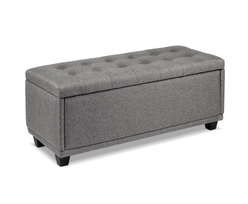 CLASSIC FABRIC STORAGE  BLANKET BOX  - 440(H) X 1040(L) -LIGHT GREY