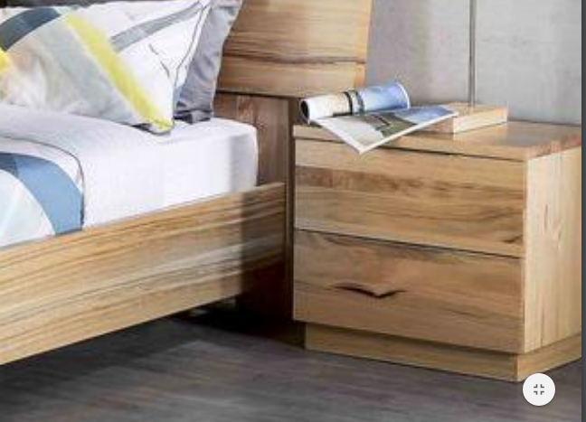 Bueno Hardwood 2 Drawers Bedside Tables - (MODEL-1-19-20-9-14-1) - Natural