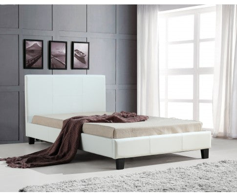 Bella King Single Leatherette Bed Frame - White