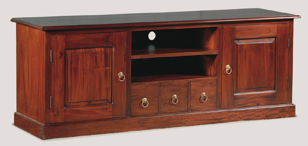 TASMANIA 2 DOOR 3  DRAWER ENTERTAINMENT UNIT (SB 203 PN) - 600(H) X 1600(W)-  MAHOGANY