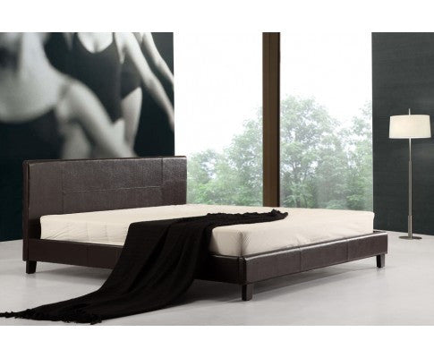 Lexus King Leatherette Bed Frame - Brown
