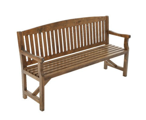 GANY  OUTDOOR 2 SEATER OUTDOOR BENCH WITH ARMREST -840(H) X 1600(W)- NATURAL LACQUER