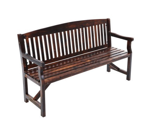 GANY  OUTDOOR 3 SEATER OUTDOOR BENCH WITH ARMREST -840(H) X 1600(W)- CHARCOAL LACQUER
