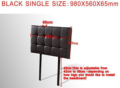 SINGLE DELUXE TUFTED LEATHERETTE BEDHEAD  (ING-HB-13/14/15 ) -  WHITE, BROWN, BLACK