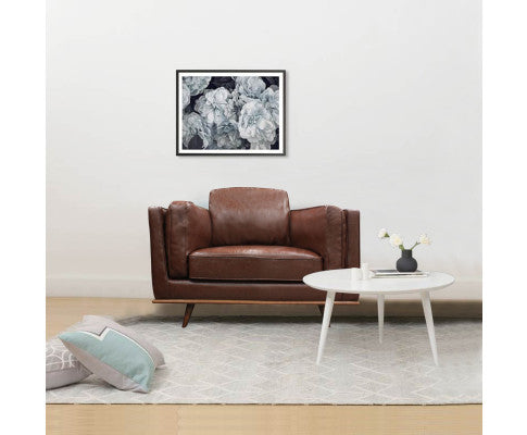 Raven Single Seater Leatherette Sofa - Brown