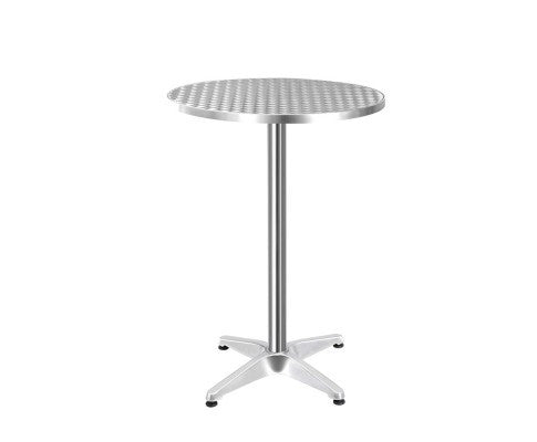 Levi Adjustable Round Bar Table - Silver