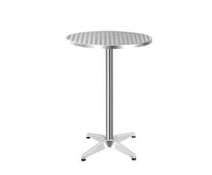 LEVI ADJUSTABLE ROUND BAR TABLE - SILVER