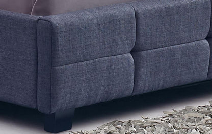 KING DELUXE FABRIC LINEN  TUFTED BED -  GREY