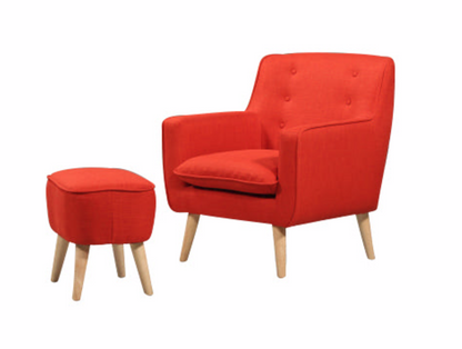 GEORGIA FABRIC UPHOLSTERED CHAIR WITH FOOT STOOL - SUNKIST