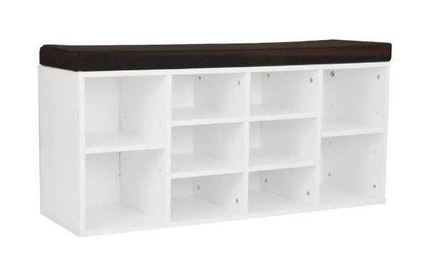 SHOE RACK WITH CUSHION  - 480(H) x 1040(W) -   WHITE +BROWN