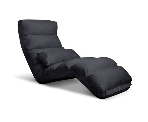 Abinas Lounge Sofa Chair With 3 Adjustable Sections - Charcoal