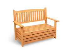 ZAIN 2  SEATER WOODEN OUTDOOR  STORAGE BENCH (1145W) - NATURAL