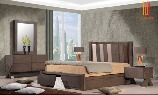 PARAGON KING  4  PIECE  TALLBOY  BEDROOM SUITE (22-9-15) -  BELGIAN OAK