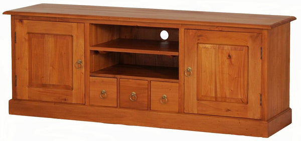 TASMANIA 2 DOOR 3  DRAWER ENTERTAINMENT UNIT (SB 203 PN) - 600(H) X 1600(W)- LIGHT PECAN
