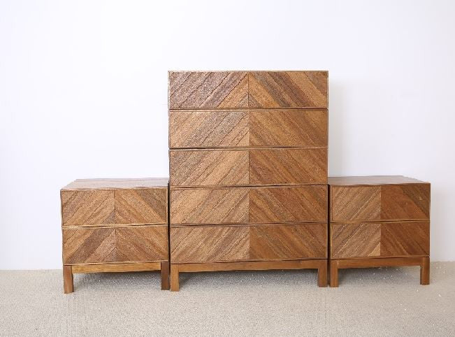 KALISTA  KING 4 PIECE (TALLBOY) BEDROOM SUITE  - AFRICAN OAK  - AS PICTURE