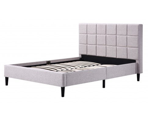 Deluxe Double Fabric Bed Frame- Beige