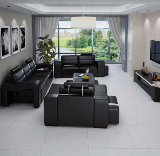 BENSALEM 3 SEATER + 2 SEATER + 1 SEATER LEATHERETTE LOUNGE SUITE (MODEL-F3008D)  - ASSORTED COLOURS