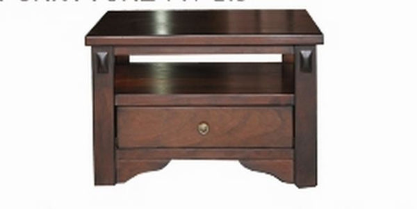 FABULOS  LAMP TABLE WITH DRAWER & SHELF - (MODEL-16-9-14-14-1-3-12-5) -  HAZELNUT