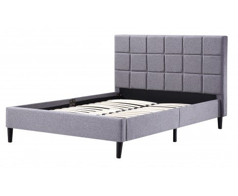 Deluxe Double Fabric Bed Frame- Grey