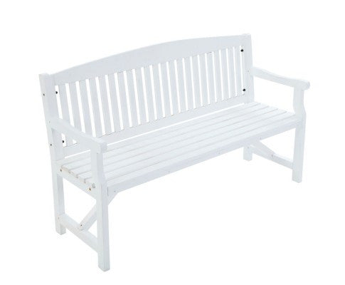 Gany Outdoor 2 Seater Outdoor Bench With Armrest -840(H) X 1600(W)- White