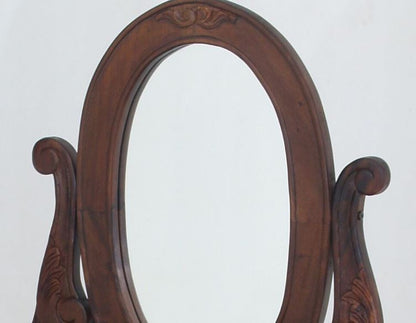QUEEN ANNA 3 DRAWER SMALL DRESSING TABLE & STOOL - 1370(H) X 700(W) -MAHOGANY OR CHOCOLATE