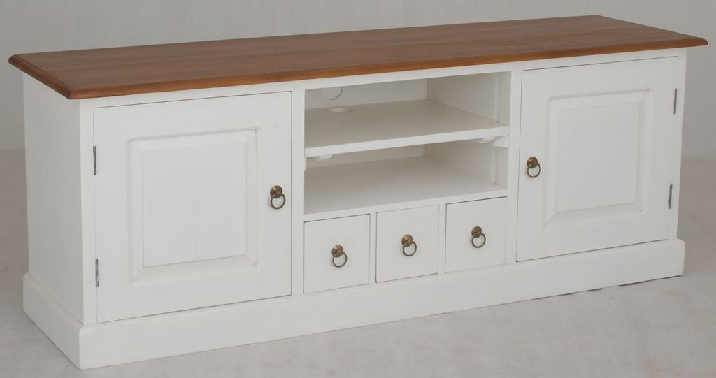 TASMANIA 2 DOOR 3 CD DRAWER ENTERTAINMENT UNIT (SB 203 PN) - 600(H) x 1600(W) - TWO TONE