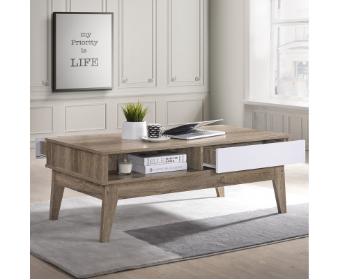 Canon Coffee Table With Drawer - 2 Tone