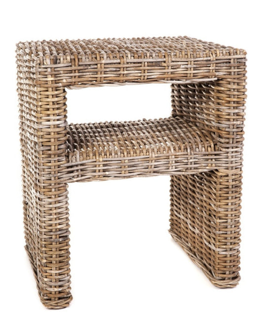 KUBU RATTAN SIDE TABLE - KUBU GREY