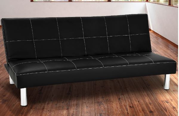 Lancaster 3 Seater Leatherette Sofa Bed - Black