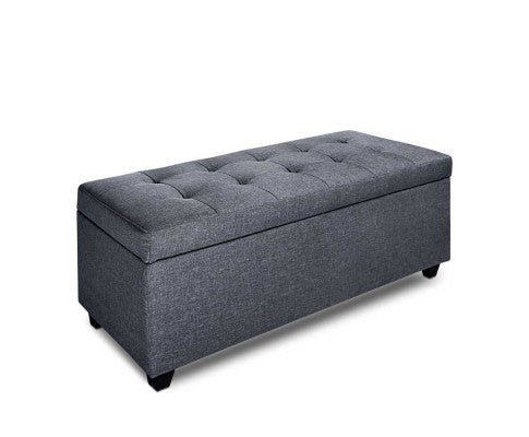 FITNESS  FABRIC STORAGE  OTTOMAN  - 440(H) X 1040(L) -GREY
