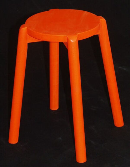 WILLOW (BR048RO) WOODEN ROUND BARSTOOL / KITCHEN BENCH  (4 UNITS IN A BOX) - SEAT: 480(H) - ORANGE, PINK, PURPLE,RED