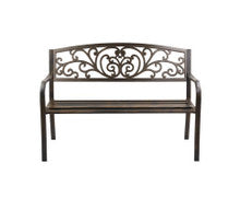 BENTILE OUTDOOR 3 SEATER METAL SEAT WITH ARMREST -850(H) X 1270(W)-BRONZE