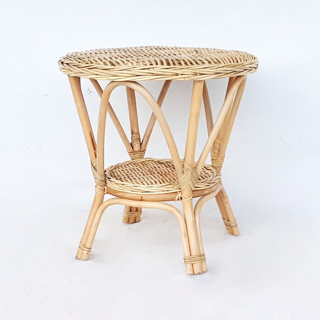 SOPHIA RATTAN ROUND SIDE TABLE - NATURAL