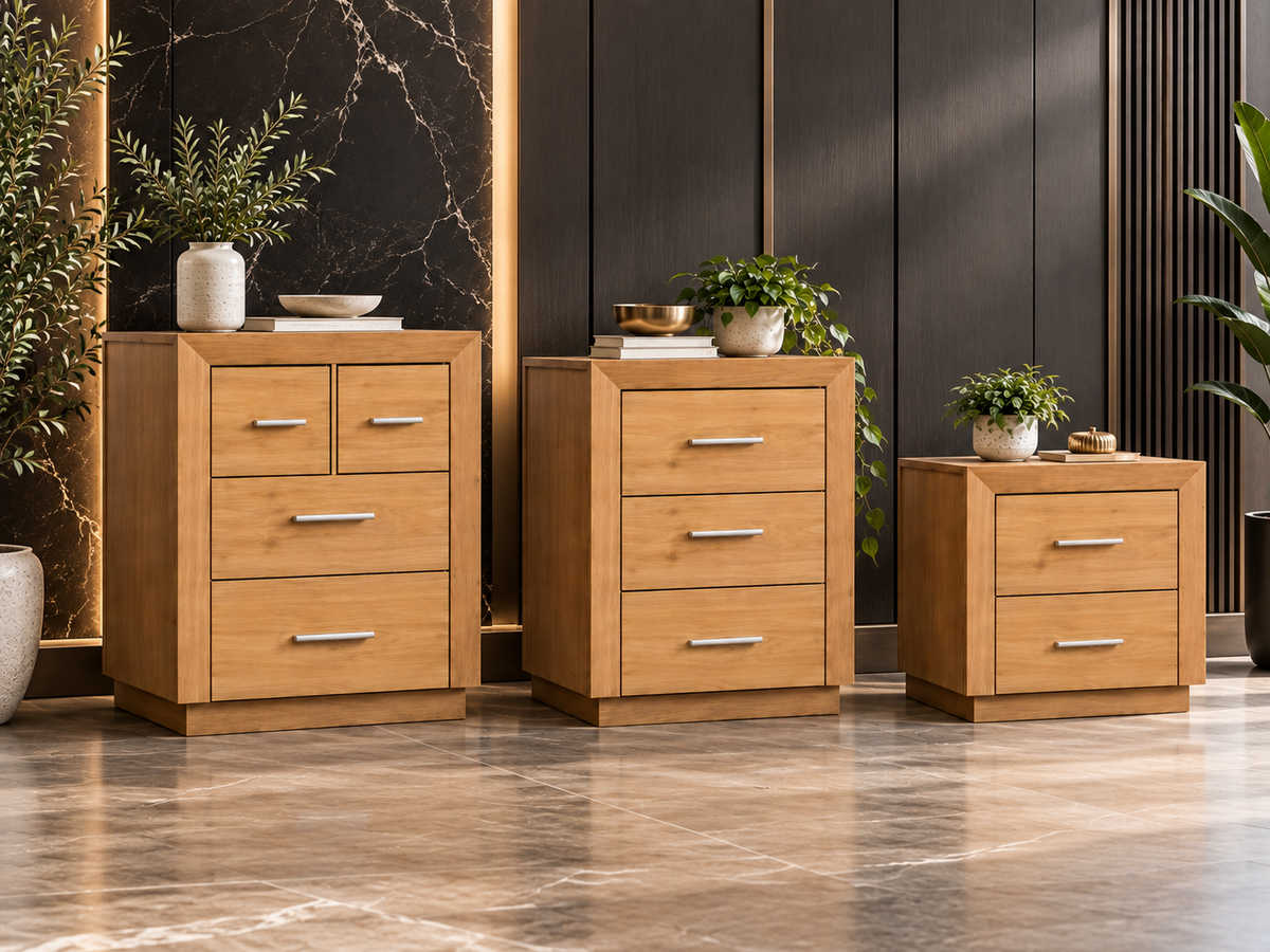 Alameda (AUSSIE MADE) Bedside Table With Floating Base Collection - Assorted Stained Colours