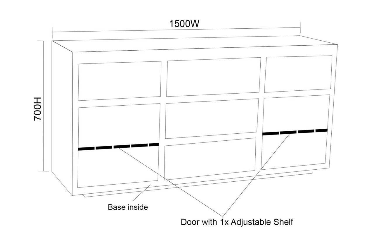 Golding 5 Drawer 2 Door Buffet - Assorted Colours