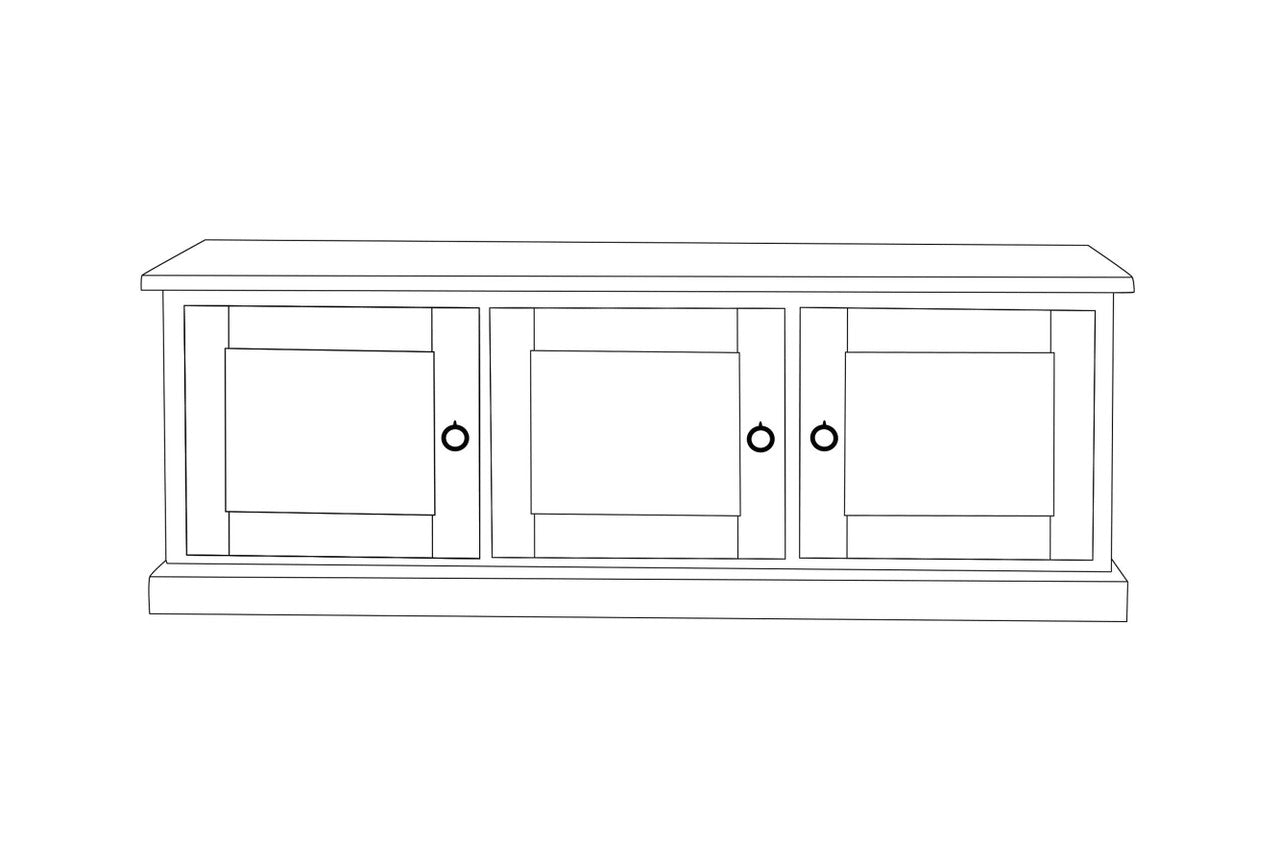 Pinehurst 3 Door T.V. Lowline - 500(H) X 1500(W) X 450(D) - Assorted Colours