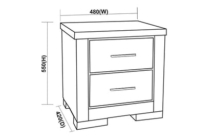 RUSTICED BEDSIDE TABLE - ASSORTED COLOURS